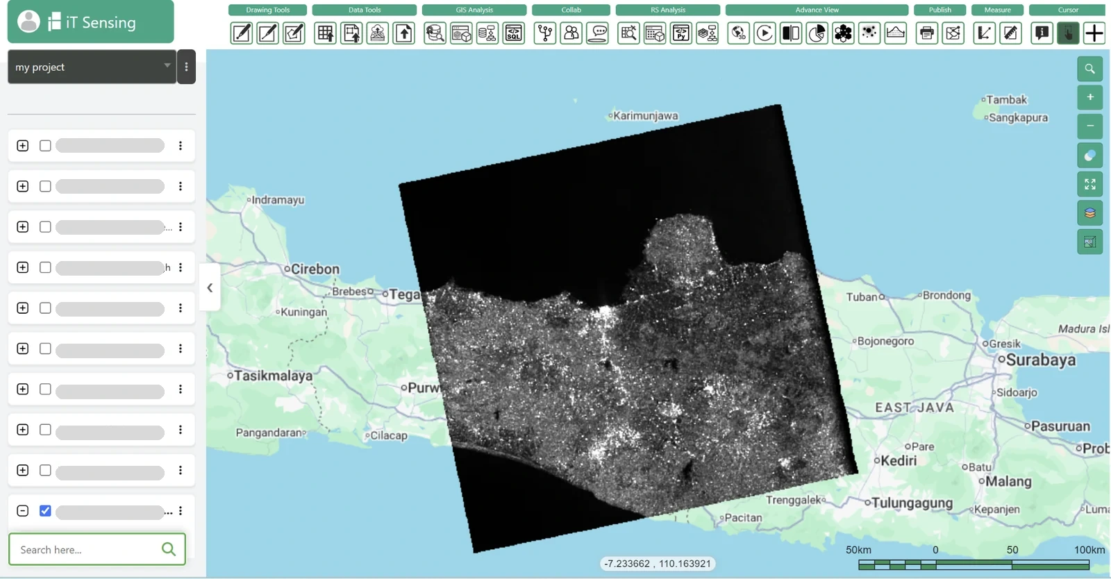 iT Sensing remote sensing analysis workspace